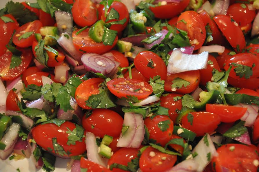 Fresh and Spicy Grape Tomato salad